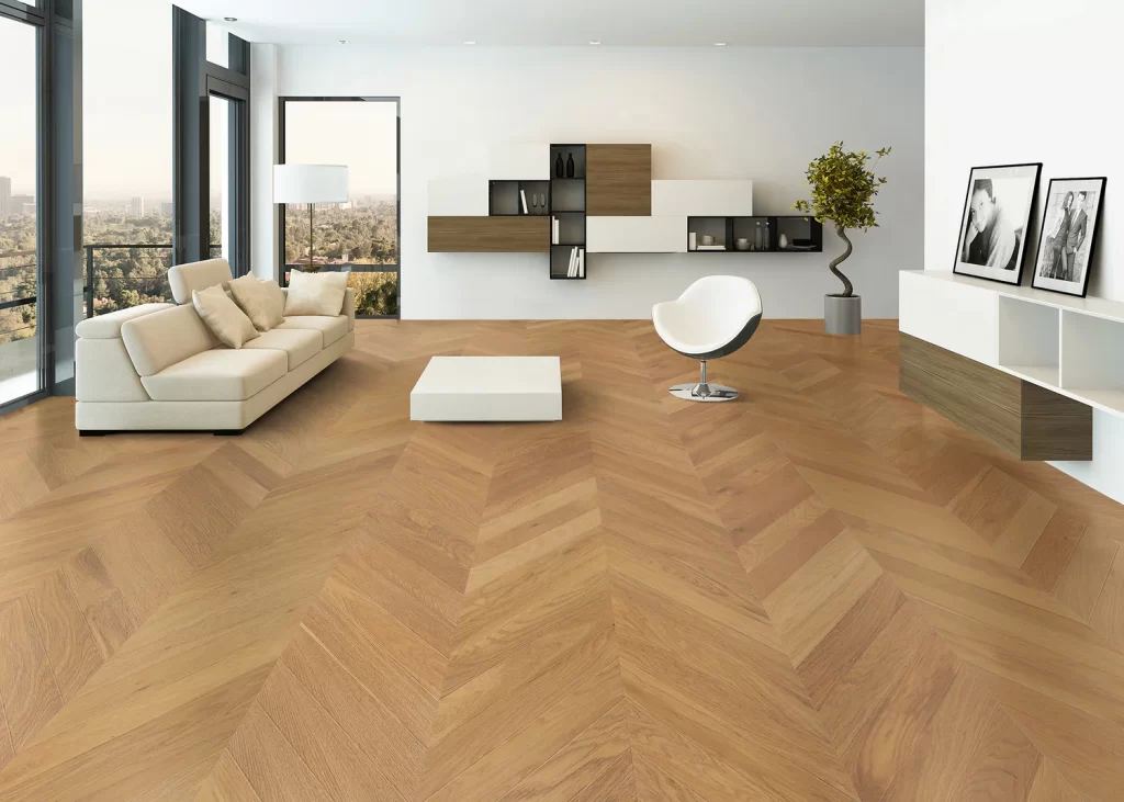 Chevron SPC flooring